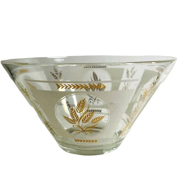 Anchor Hocking Salt & Pepper, Hazel Atlas Bowl, Brockway Cruet Set Gold Wheat - Picture 3 of 12